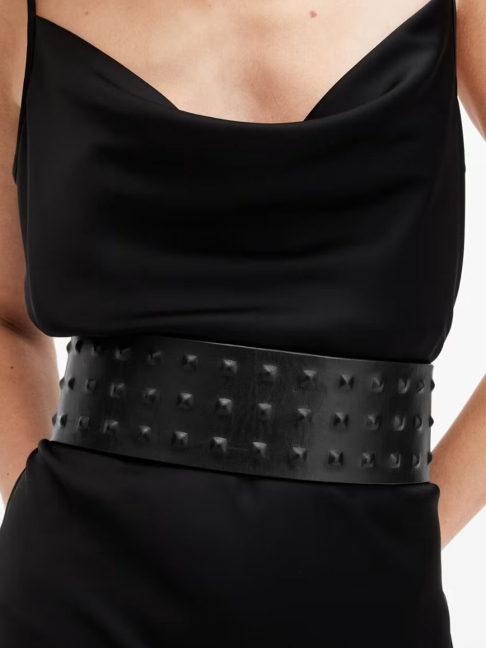 ALL SAINTS Lara Studded Leather Belt